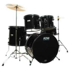 American Drum Works Nebula 5-Piece Drum Set w/Hardware and Throne - Black